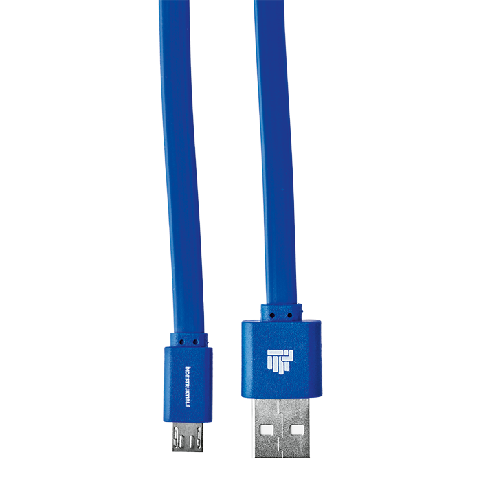 Ind USB 2.0 To Micro Flat Cable - Blue