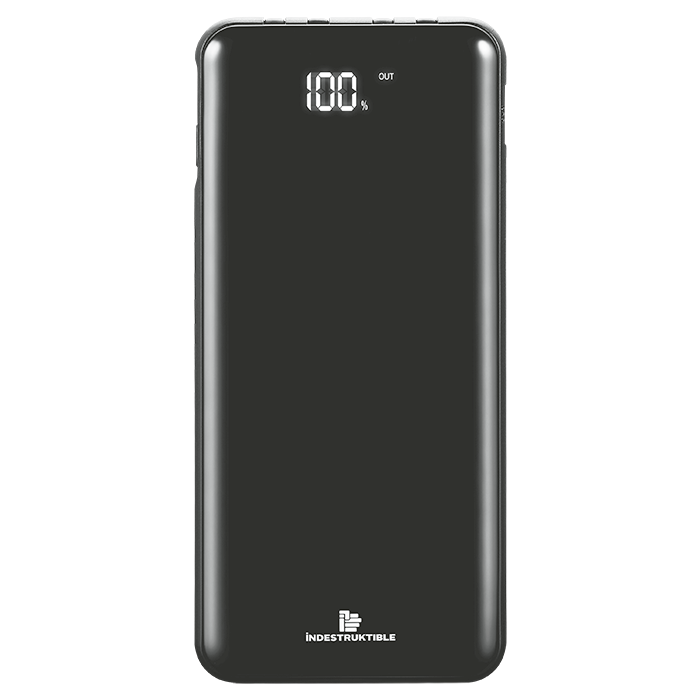 IND 10 000mAh Power Bank with charging cables - Black