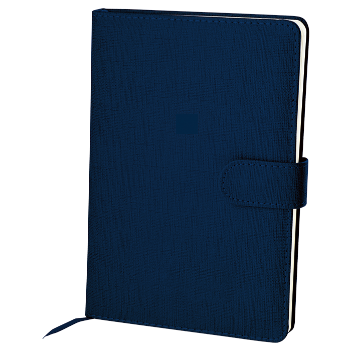 A5 Notebook With Magnetic Clip Cover - Navy Blue