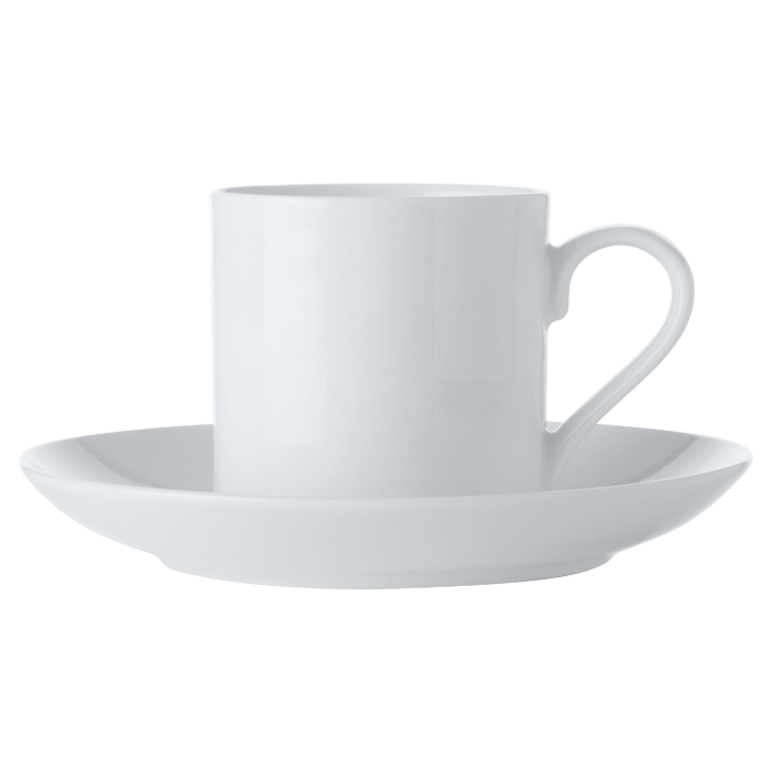 White Basics Straight Demi Cup and Saucer 100ml - White