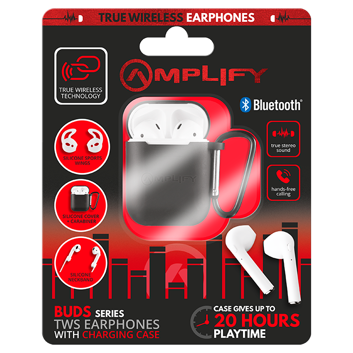 Amplify Buds Series True Wireless Earphones with Accessories - Black