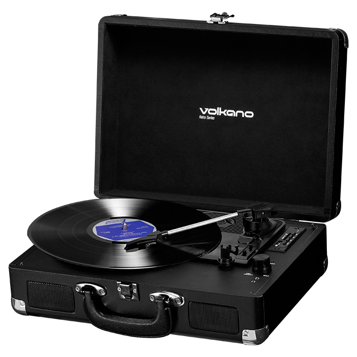Volkano Retro Series Portable Vinyl Player - Black