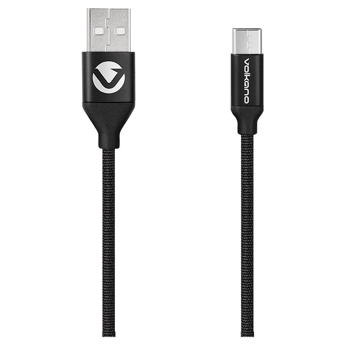Volkano Weave Series Type-C Cable 1.2m - Black