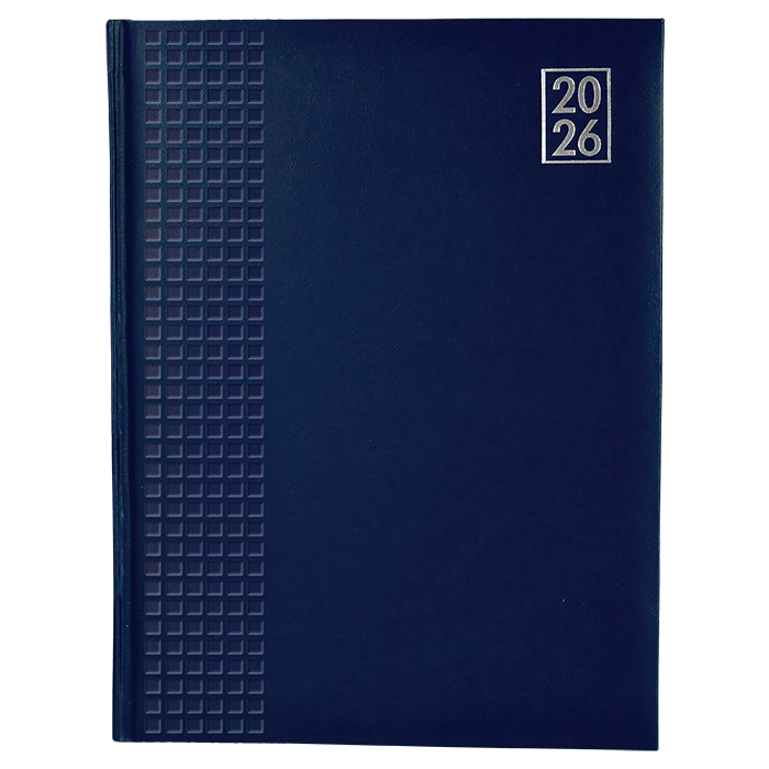 2026 Embossed Square A4 Diary - Navy