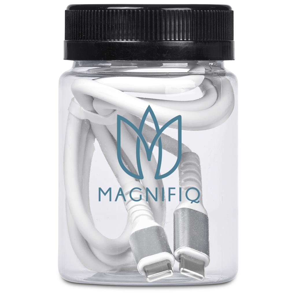 Altitude Barlitt Fast Charge Type-C to Type-C Charging Cable Cable in Jar - SOLID WHITE