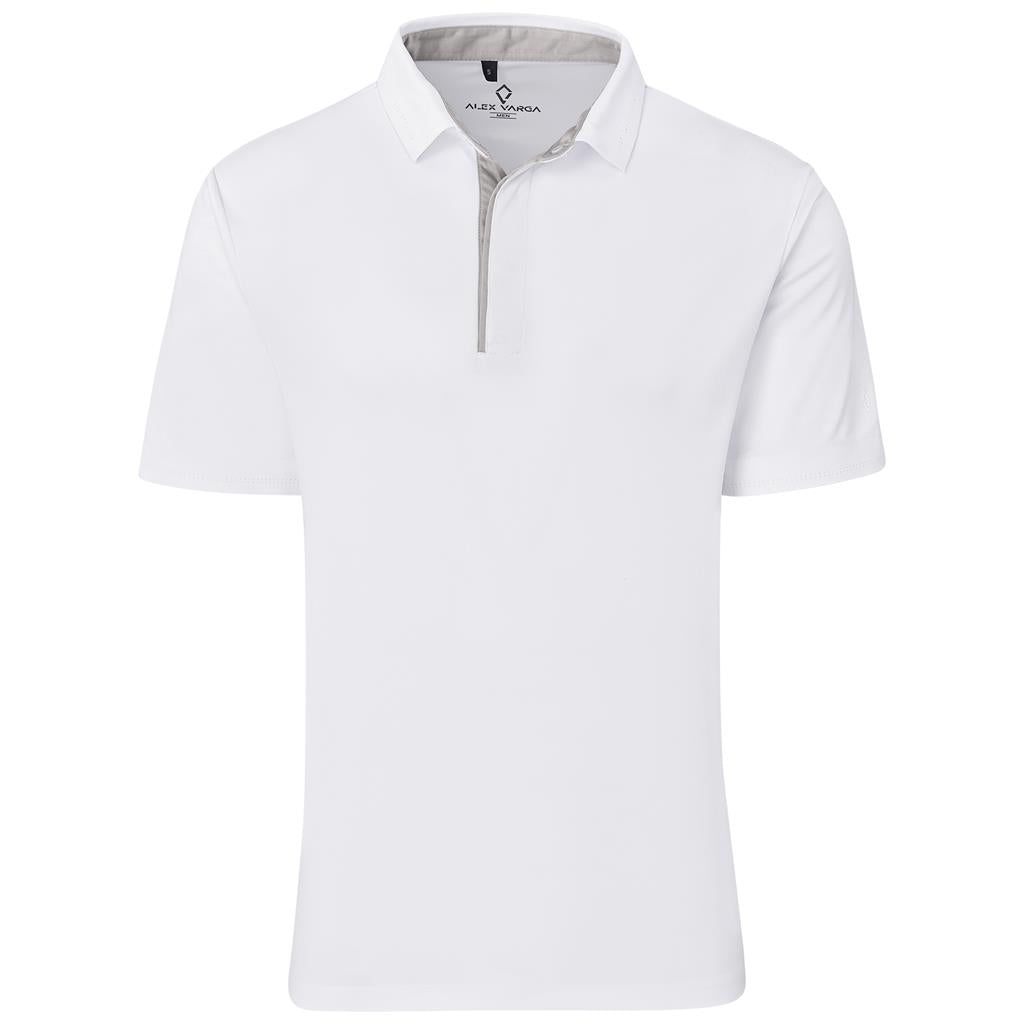 Mens Alex Varga Zenith Golf Shirt - WHITE