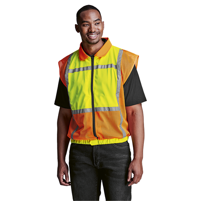 Barron Traffic Sleeveless Reflective Vest - Safety Yellow/Orange