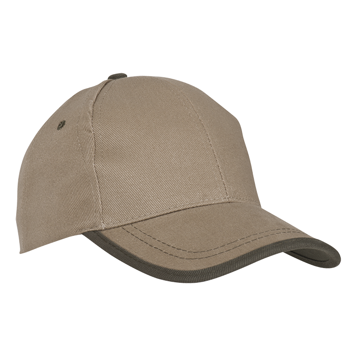 6 Panel Canvas Binding Cap - Khaki/Olive