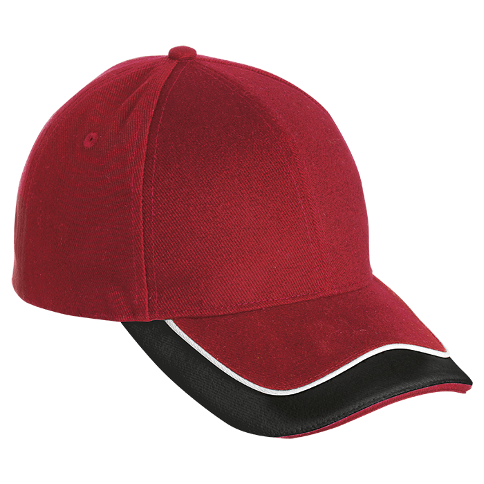 6 Panel Cruise Cap - Red/Black/White