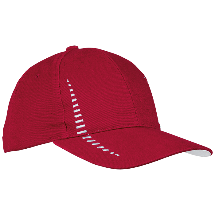 6 Panel Empire Cap - Red/White