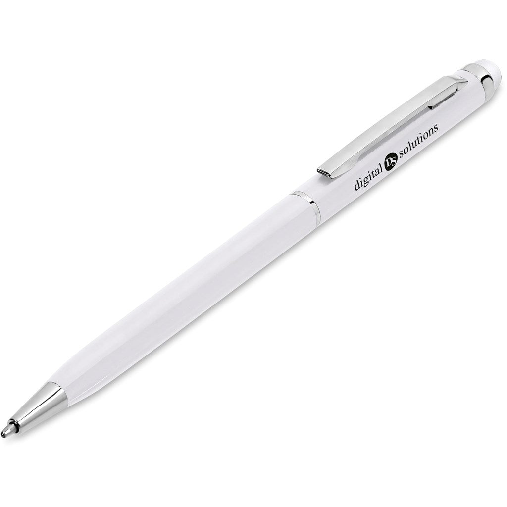 Altitude Hamptons Slim Stylus Ball Pen - SOLID WHITE