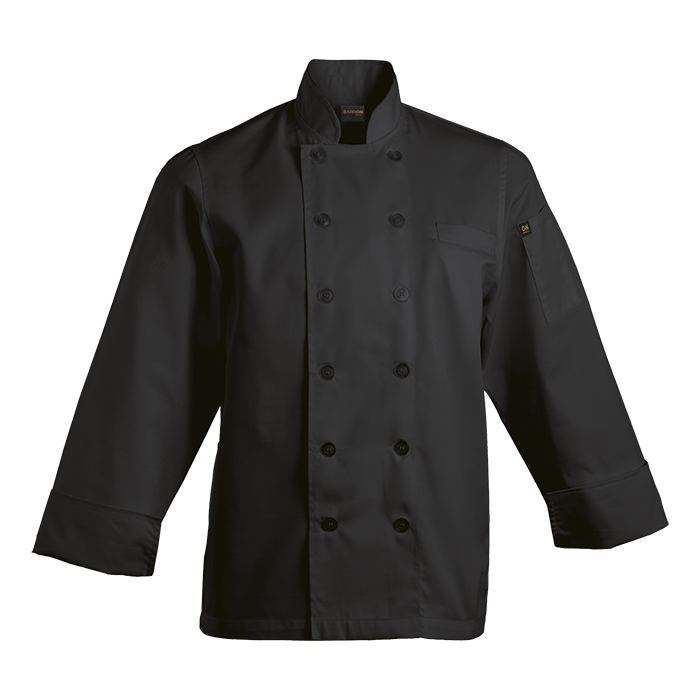Savona Long Sleeve Chef Jacket Mens - Black