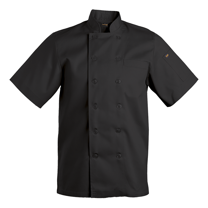 Savona Short Sleeve Chef Jacket Mens - Black