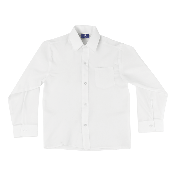 Unisex Long Sleeve School Shirt - White