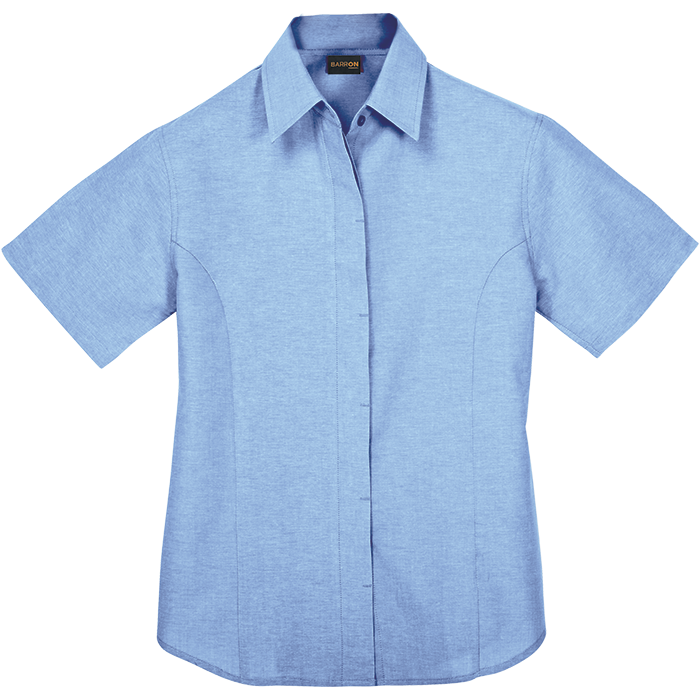Oxford Blouse Short Sleeve Ladies - Sky Blue