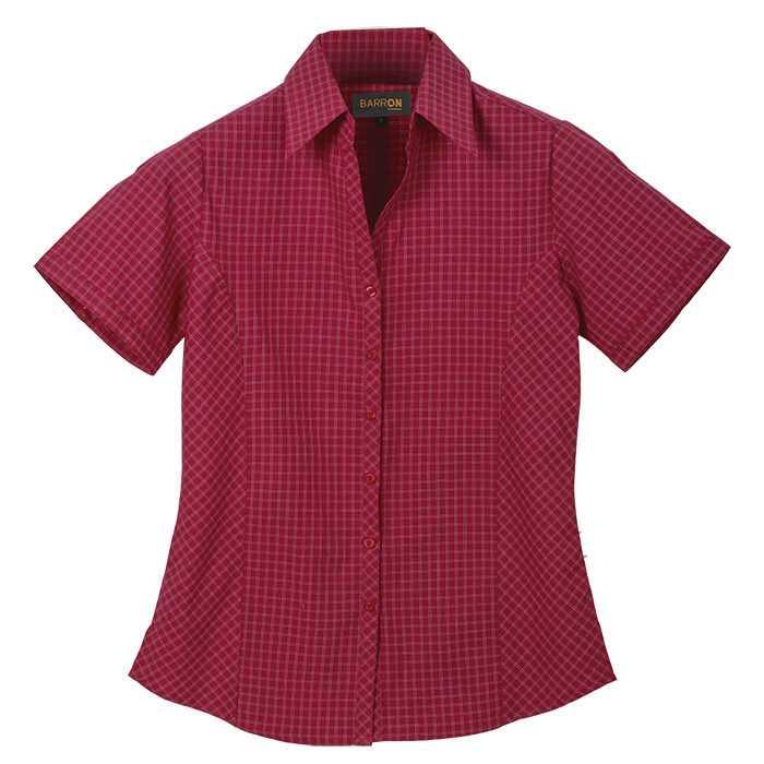Pioneer Check Blouse Short Sleeve Ladies - Red
