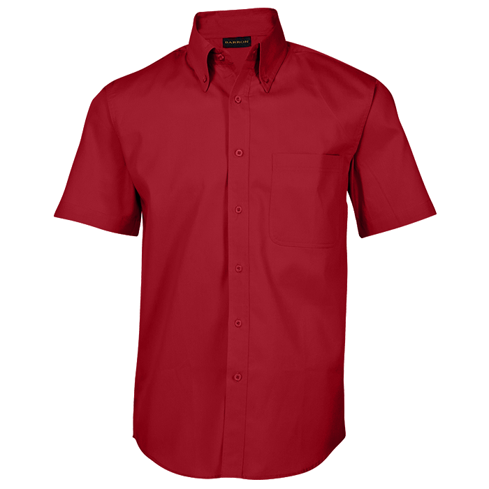 Brushed Cotton Twill Lounge Short Sleeve Mens - Red