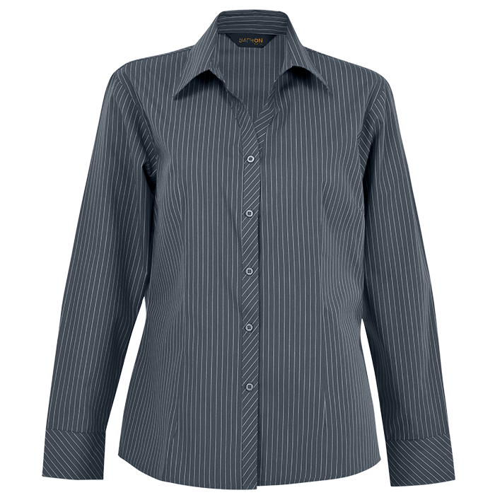Quest Long Sleeve Blouse Ladies - Grey/White