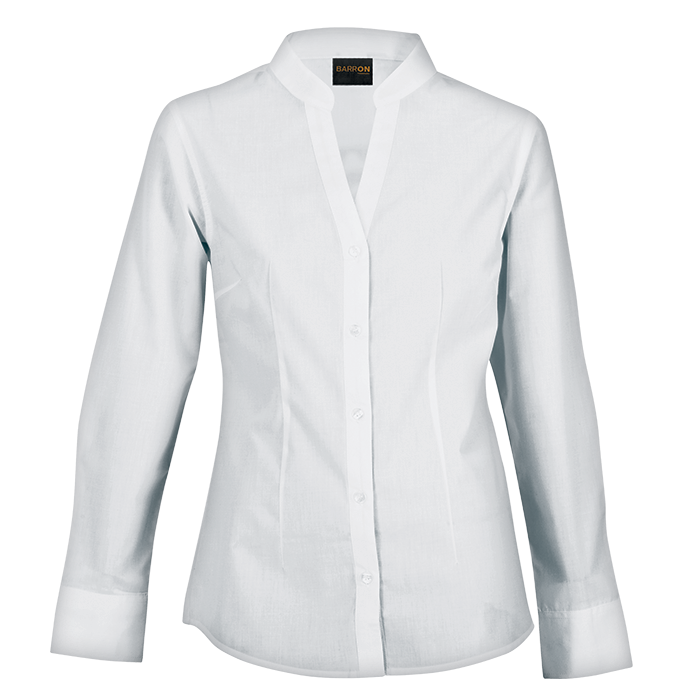 Barista Blouse Long Sleeve Ladies - White