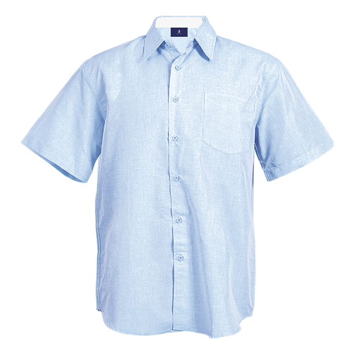 Berlin Lounge Shirt Short Sleeve Mens - Sky Melange/White