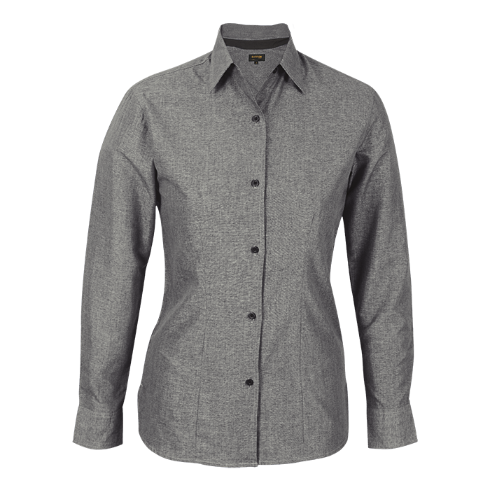 Berlin Blouse Long Sleeve Ladies - Silver Melange/Black