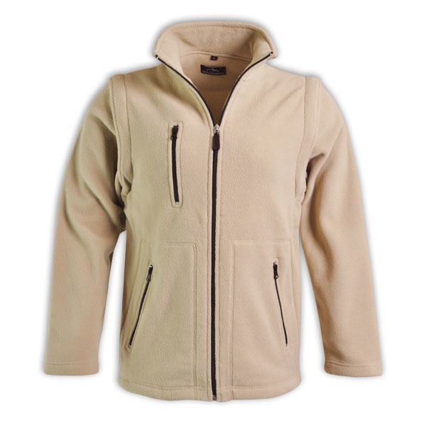 Ladies Zip Off Sleeve Polar Fleece - Stone - While Stocks Last