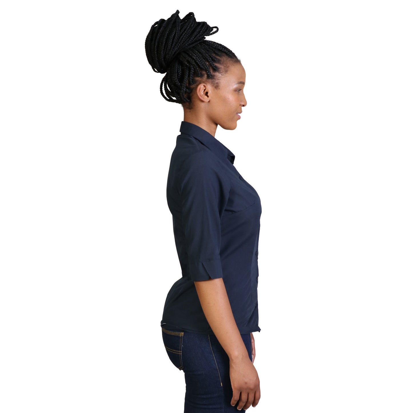 Ladies Icon Woven Shirt - Navy - While Stock Last