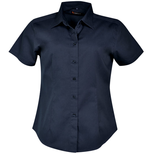 Ladies Classic Woven Shirt Short Sleeve - Navy