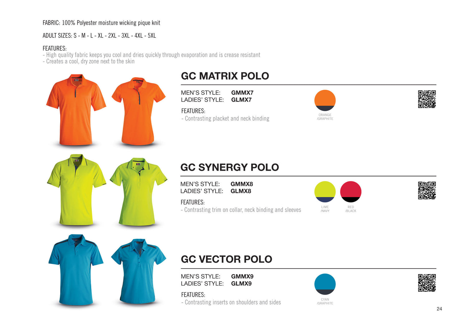 Ladies Matrix Polo - Orange/graphite - While Stocks Last