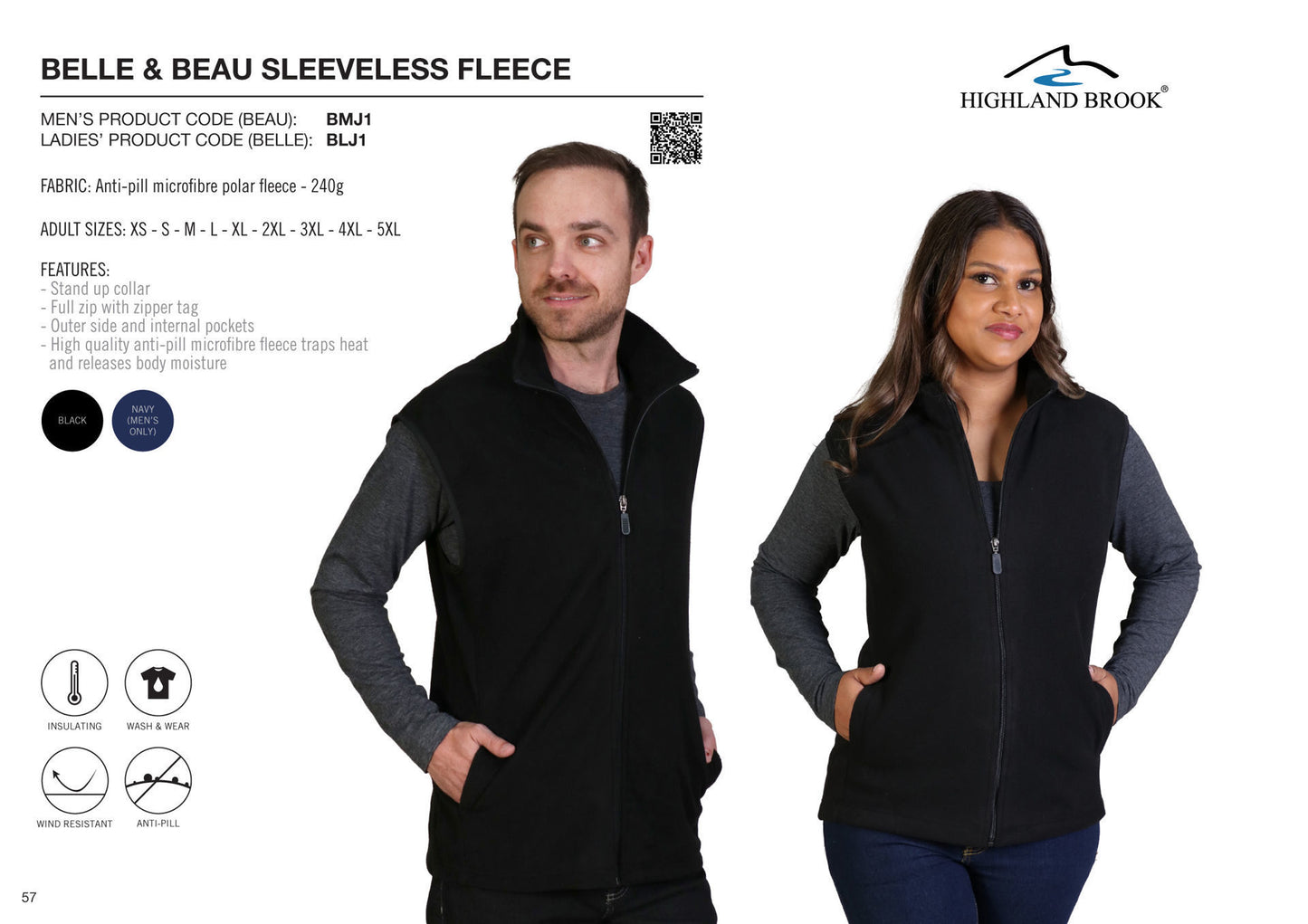 Beau Fleece - Sleeveless -  Black - While Stocks Last