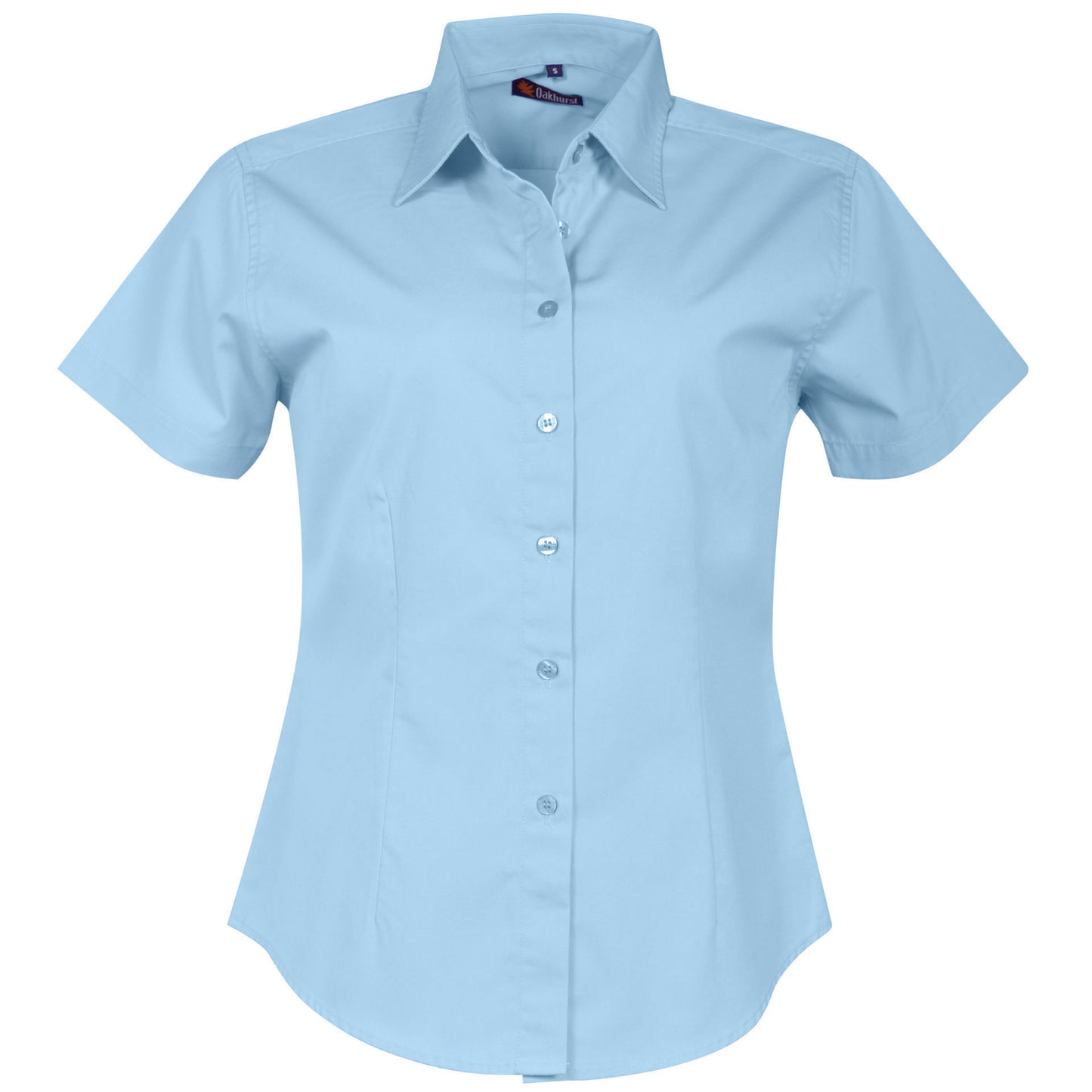 Ladies Classic Woven Shirt Short Sleeve - Blue Sky - While Stocks Last