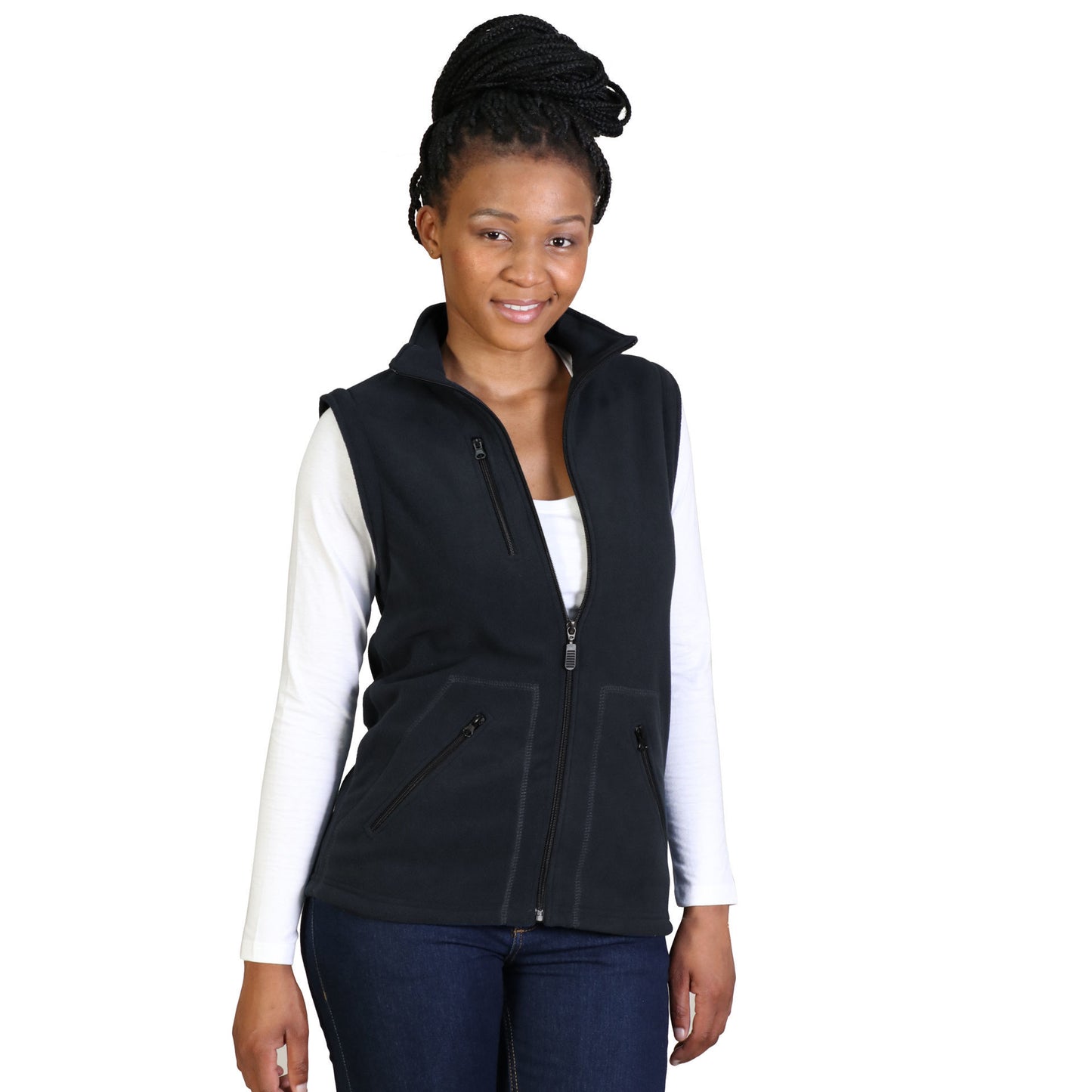Ladies Zip Off Sleeve Polar Fleece