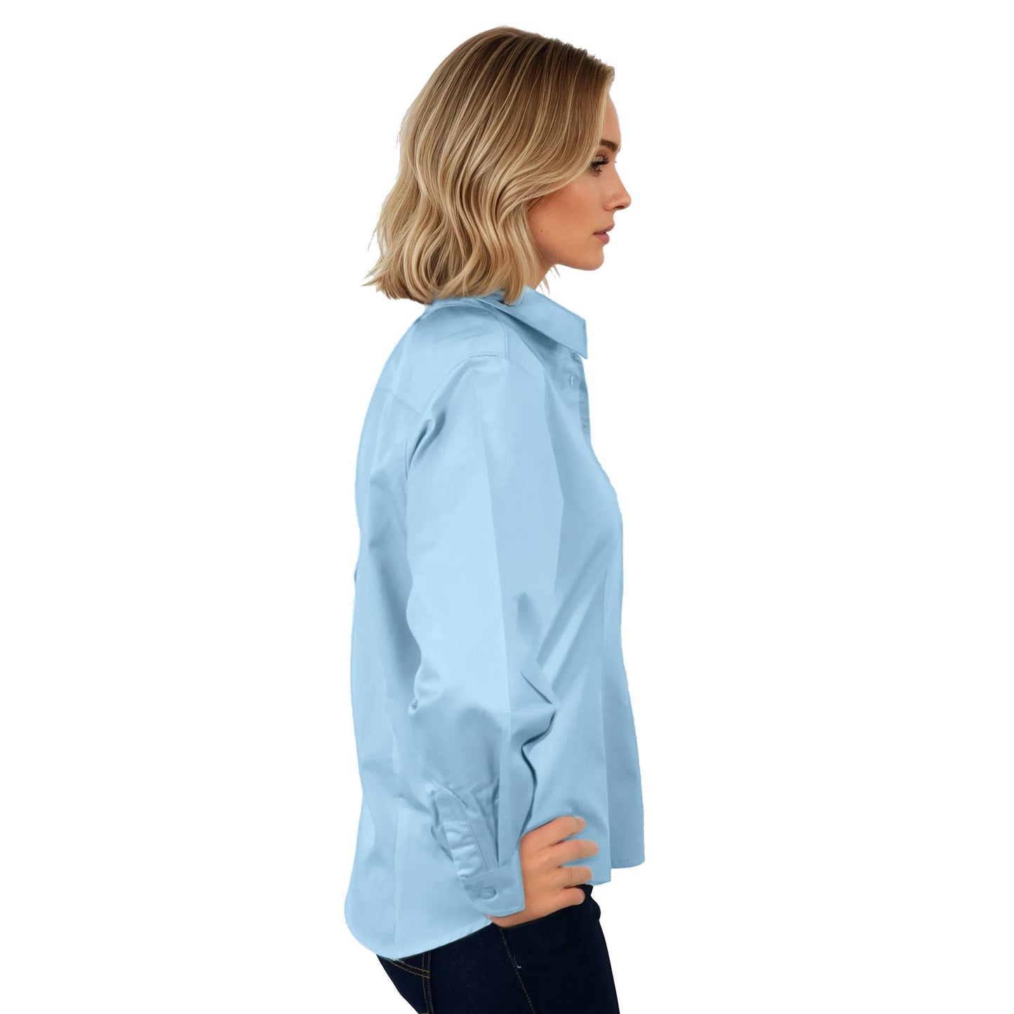 Ladies Classic Woven Shirt Long Sleeve