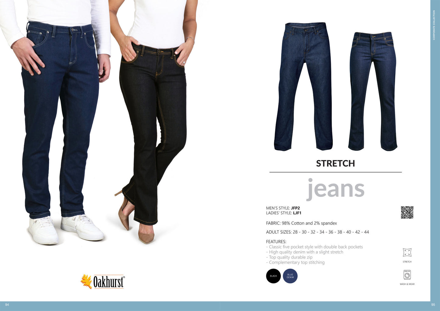 Ladies Stretch Denim Jeans - 5 Pocket