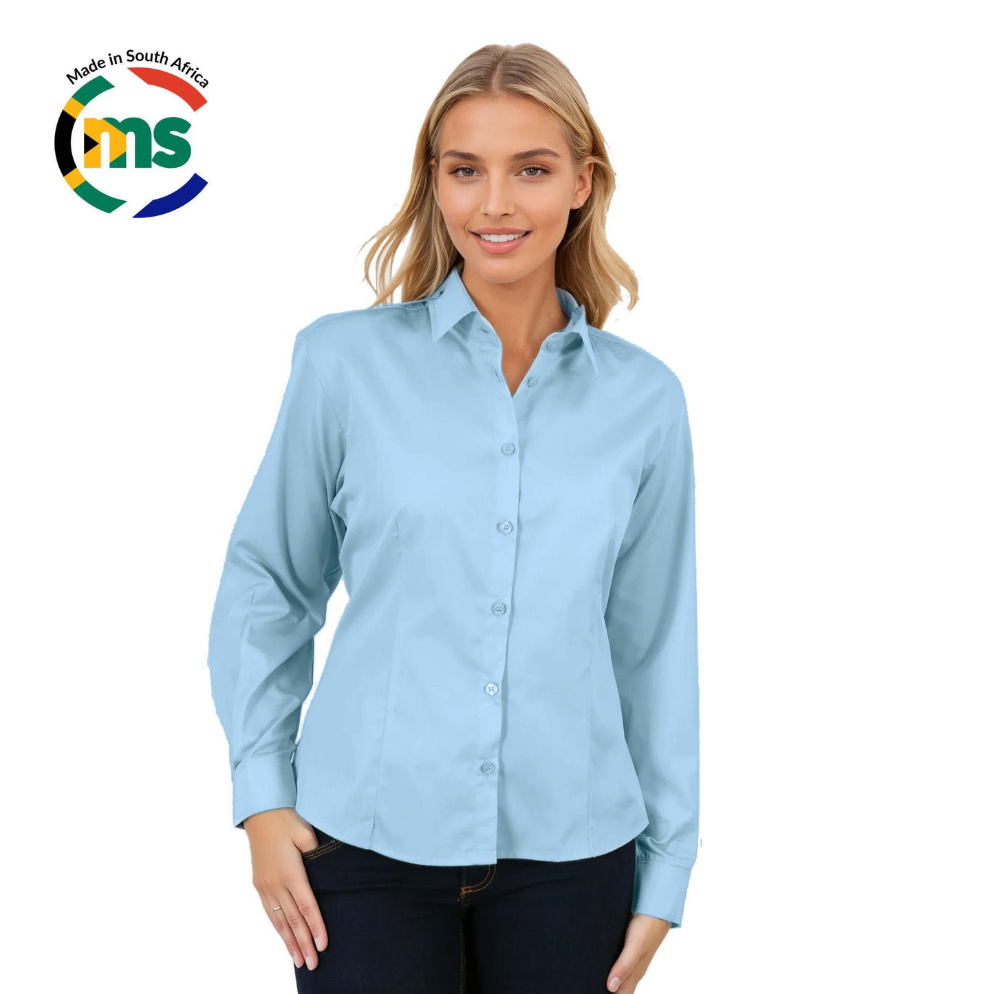 Ladies Classic Woven Shirt Long Sleeve