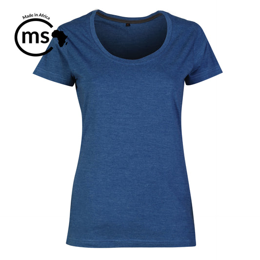 Ladies 150g Fashion Fit T-Shirt  - Mid Blue Melange - While Stocks Last