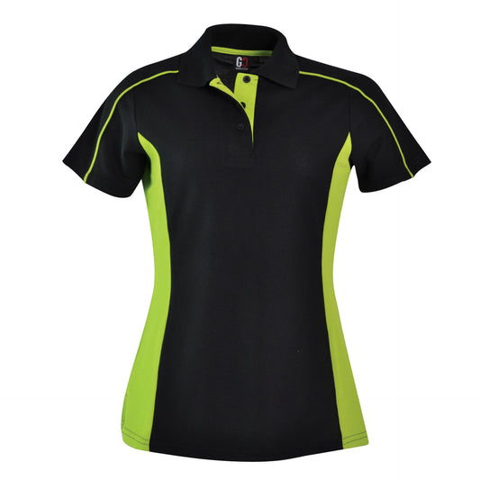 Ladies Stratus Polo - Black / Lime - End Of Range