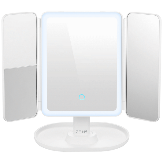 ZEN Selene Series Detachable Trifold Makeup Mirror - White