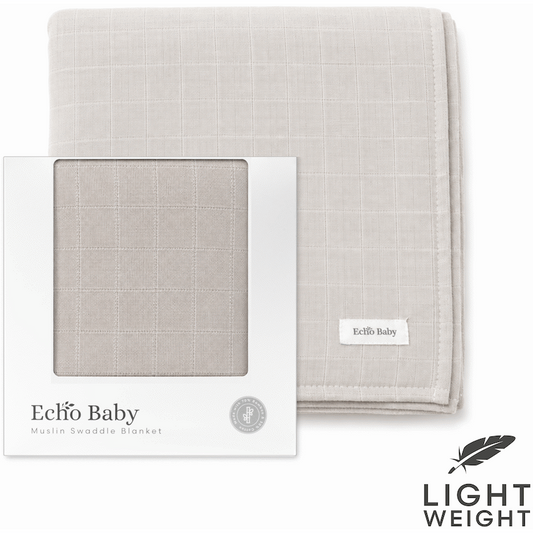 Echo Baby Muslin Swaddle Blanket - Stone