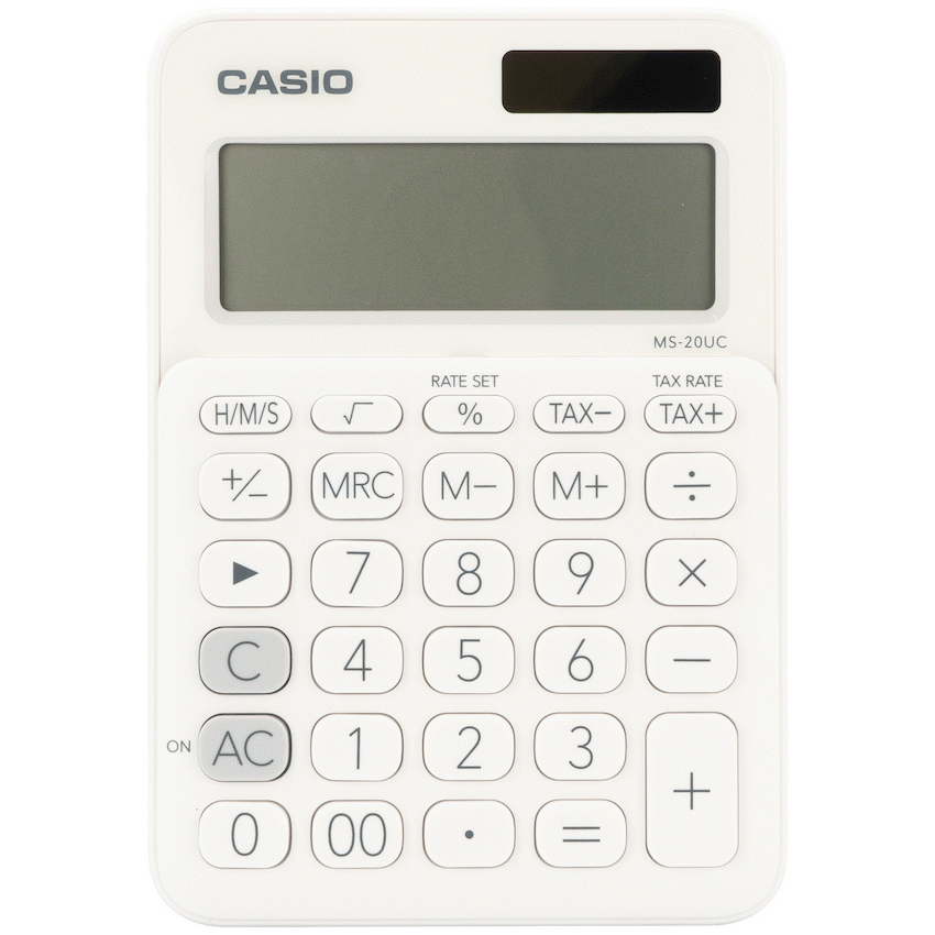Casio MS-20UC - Desktop calculator 12 Digit - White