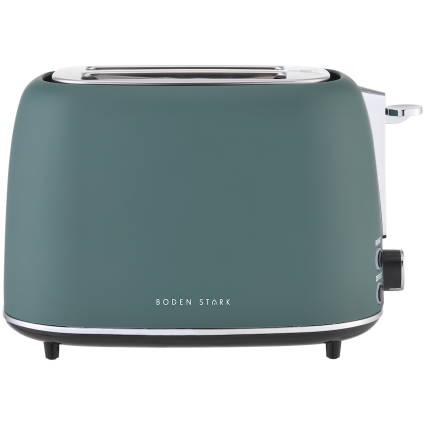 Boden Stark Matte Stainless Steel Toaster - Green
