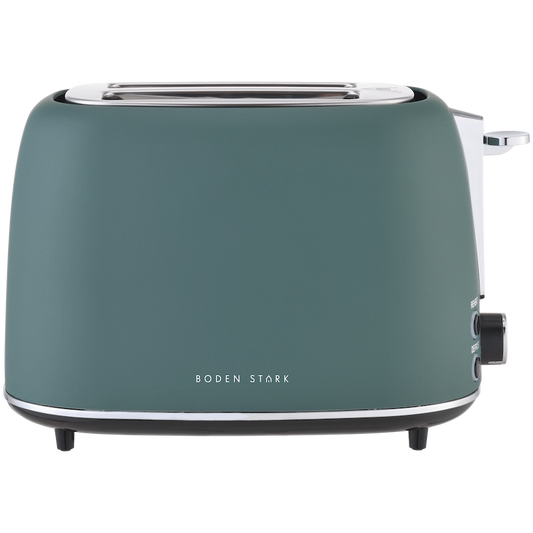 Boden Stark Matte Stainless Steel Toaster - Green