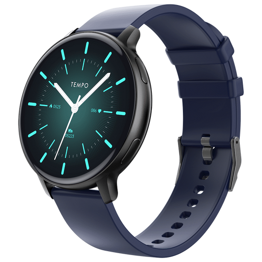 Tempo Pulse Round Smart Watch Black&Blue