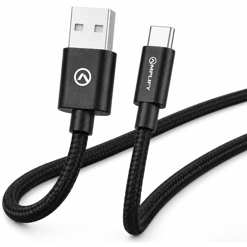 Amplify Linked Series USB-A to Type-C Braided Cable 1.2m - Black
