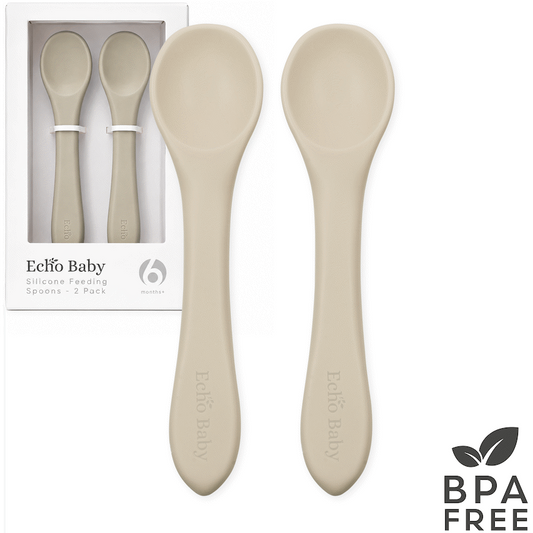 Echo Baby Silicone Feeding Spoons 2-Pack - Ivory