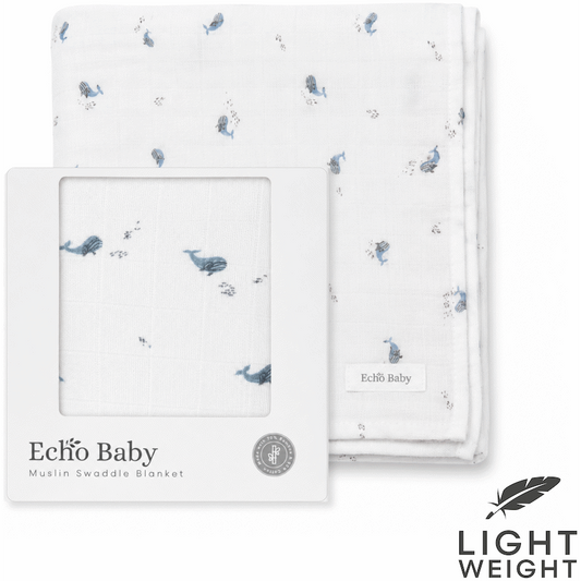 Echo Baby Muslin Swaddle Blanket - Ocean
