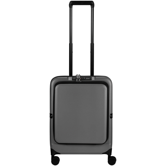 Expandable PP 55cm Carry On Luggage - Dark Grey