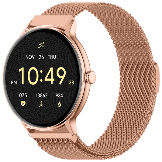 Volkano Ayla Collection Smartwatch with Extra Silicone Strap - Gold
