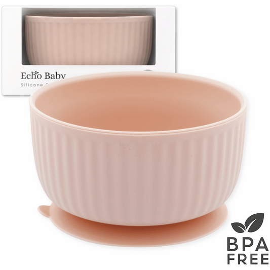 Echo Baby Silicone Suction Bowl - Rose