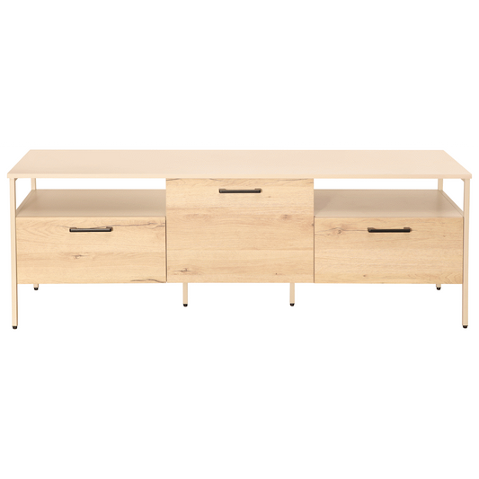 Everfurn Ellen TV Stand - Melamine - Powder-Coated Steel Frame - 2 Drawers - Storage Cabinet
